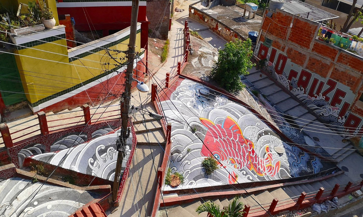 The Favelas of Brazil: Exploring a Cement Staircase Community Adorned with World Tiles